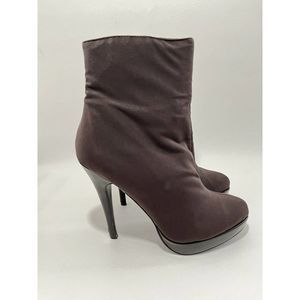 Charles By Charles David Women's Brown Ankle Heel Boots Side Zipper Size 6.5